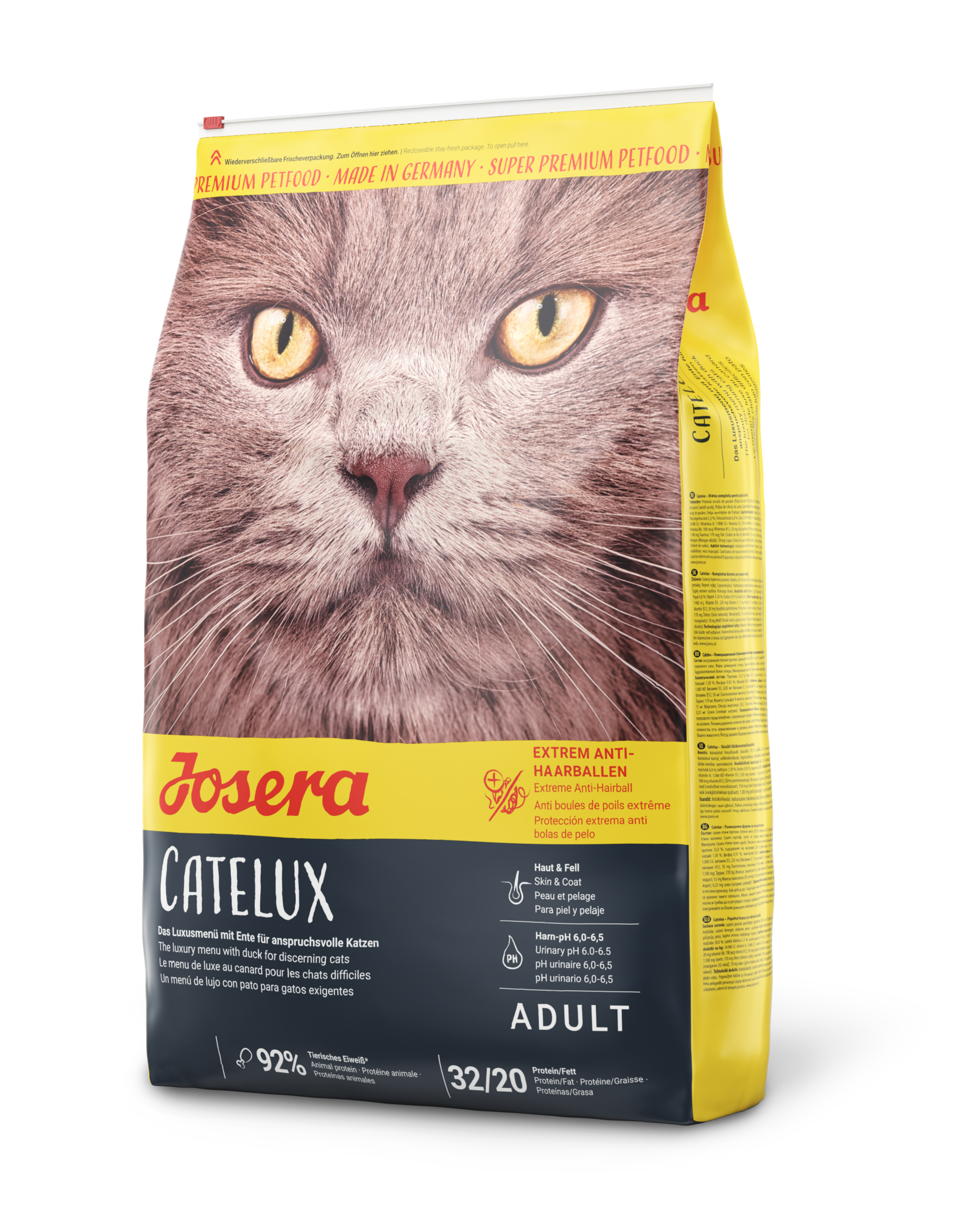 catelux-cat-food-10kg-4_25kg غذای خشک گربه جوسرا کتلوکس (Josera Catelux) | مناسب گربههای موبلند و مستعد هیربال - Image 1